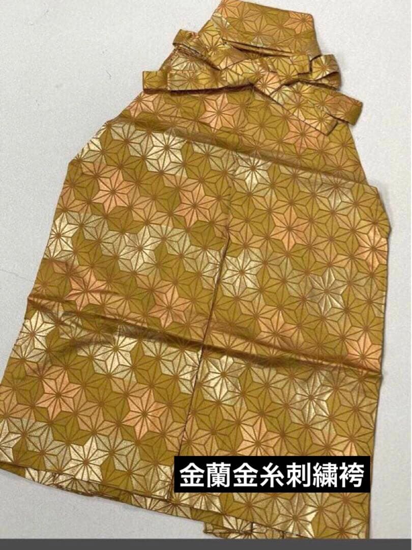 美品‼️七五三 五歳‼️黒地 紋付格上‼️金蘭袴‼️完全フルセット‼️ 家から揃え無 秀品