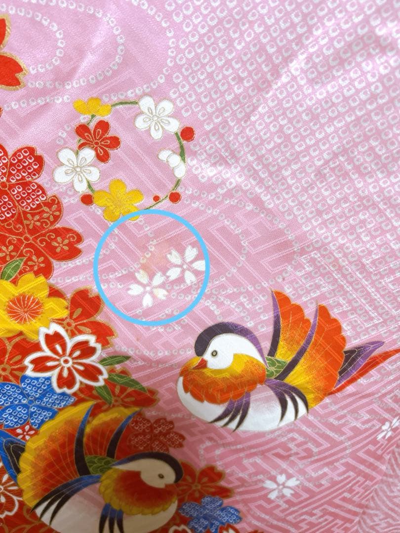 訳あり特価品♡七五三　7歳　女の子　ピンク　赤　鹿の子柄