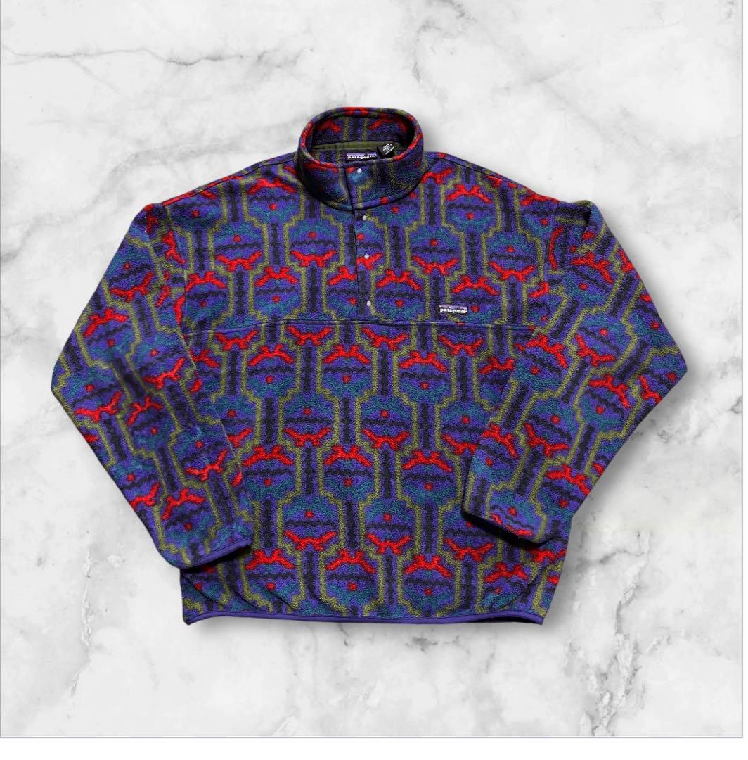 90s 雪無しタグ パタゴニア スナップTテウェルチェ柄キムタク着
