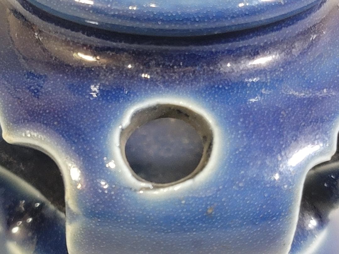 古伊万里 瑠璃 盃台 二件 DT463