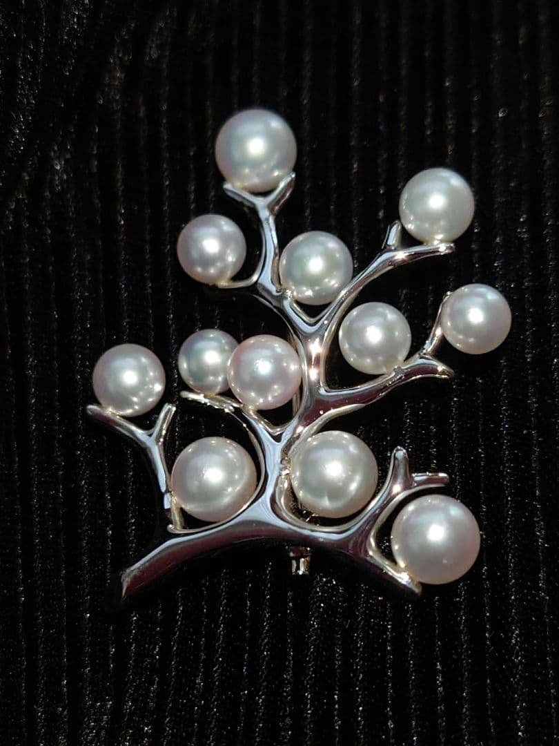 MIKIMOTO 幸福の木ブローチ SILVER アコヤ真珠付き
