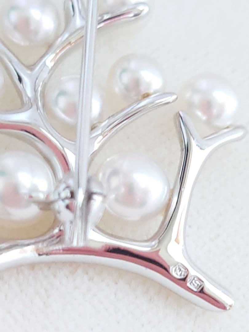 MIKIMOTO 幸福の木ブローチ SILVER アコヤ真珠付き