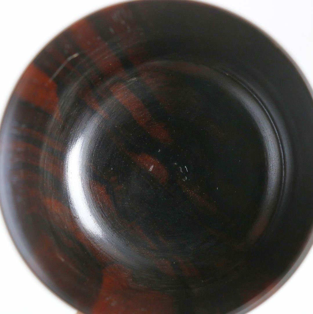 仁刀作 摺漆縞黒檀 中棗 茶道具 共箱共布 V817 N1 仁