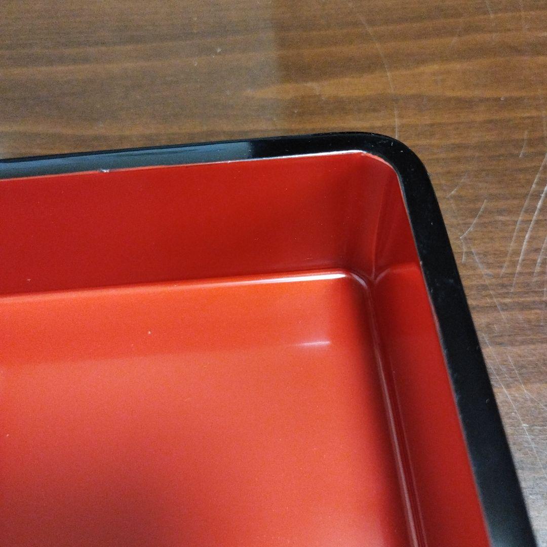 会津塗 漆塗 三段重 目黒廣太謹製 黒内朱 鶴 松 鎹入 漆器