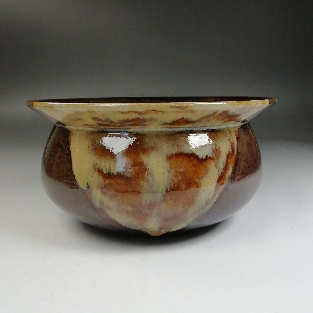 W156 建水 『膳所焼』『エフゴ 建水』『淡海ぜぜ陽炎園 造』 共箱