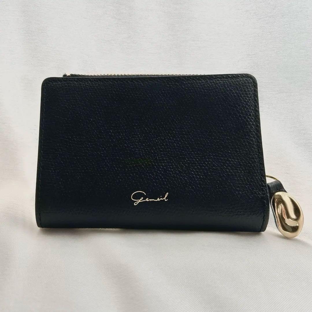gemeil】ジェムイル ミニマルウォレット ブラック レザー
