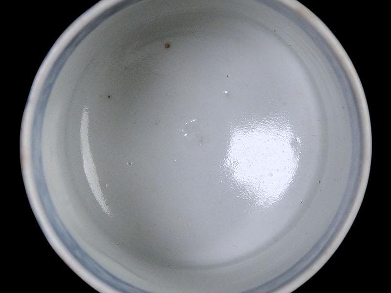 古伊万里 毘沙門亀甲紋に楼閣山水の図 猪口 のぞき C371AS-fbua