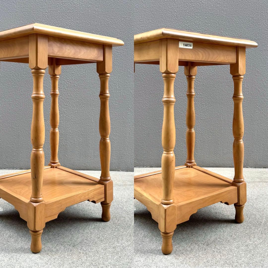 希少✴︎北海道民芸 2段 サイドテーブル ラック コンソール 花台 電話台 棚