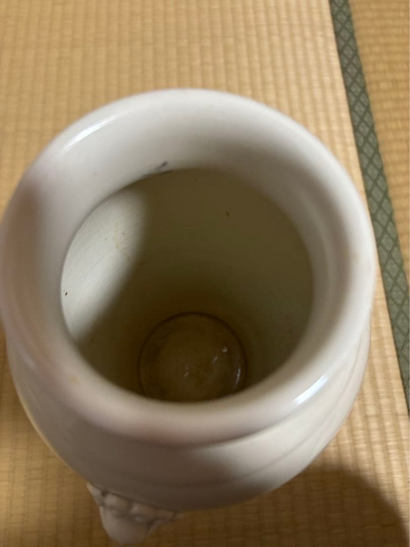 清時代 中国古美術 骨董品 唐物 白磁獅耳花瓶 壺 徳化