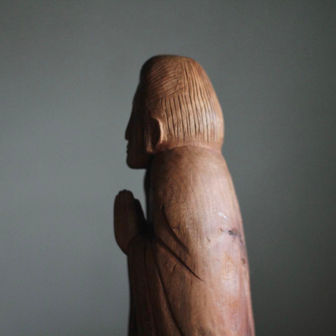 木彫 祈りの像 古道具 民衆仏 アンティーク オブジェ アイヌ？
