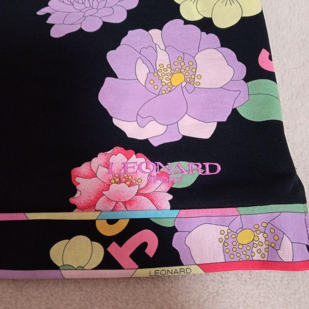 レオナール　スポーツ　長袖ポロシャツ　花柄　大きいサイズ　サイズ44