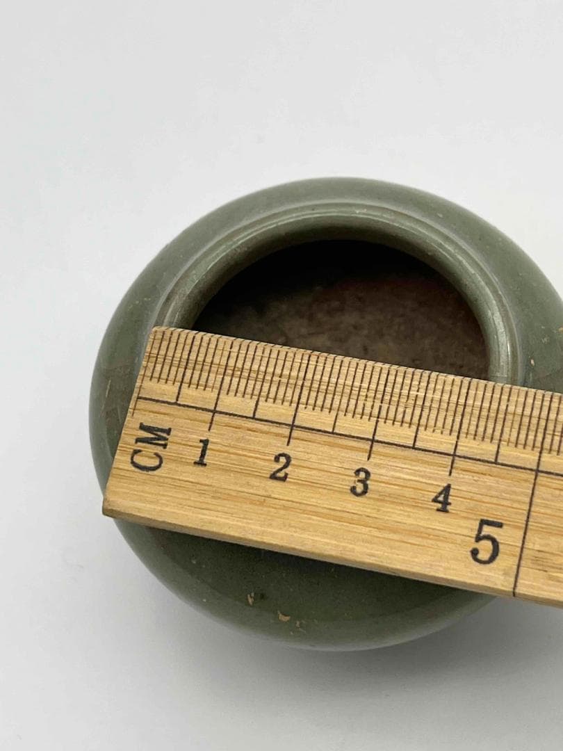 宋から元時代 青磁 龍泉窯刻花文壺 蓋付き 一対 茶入 茶道具(