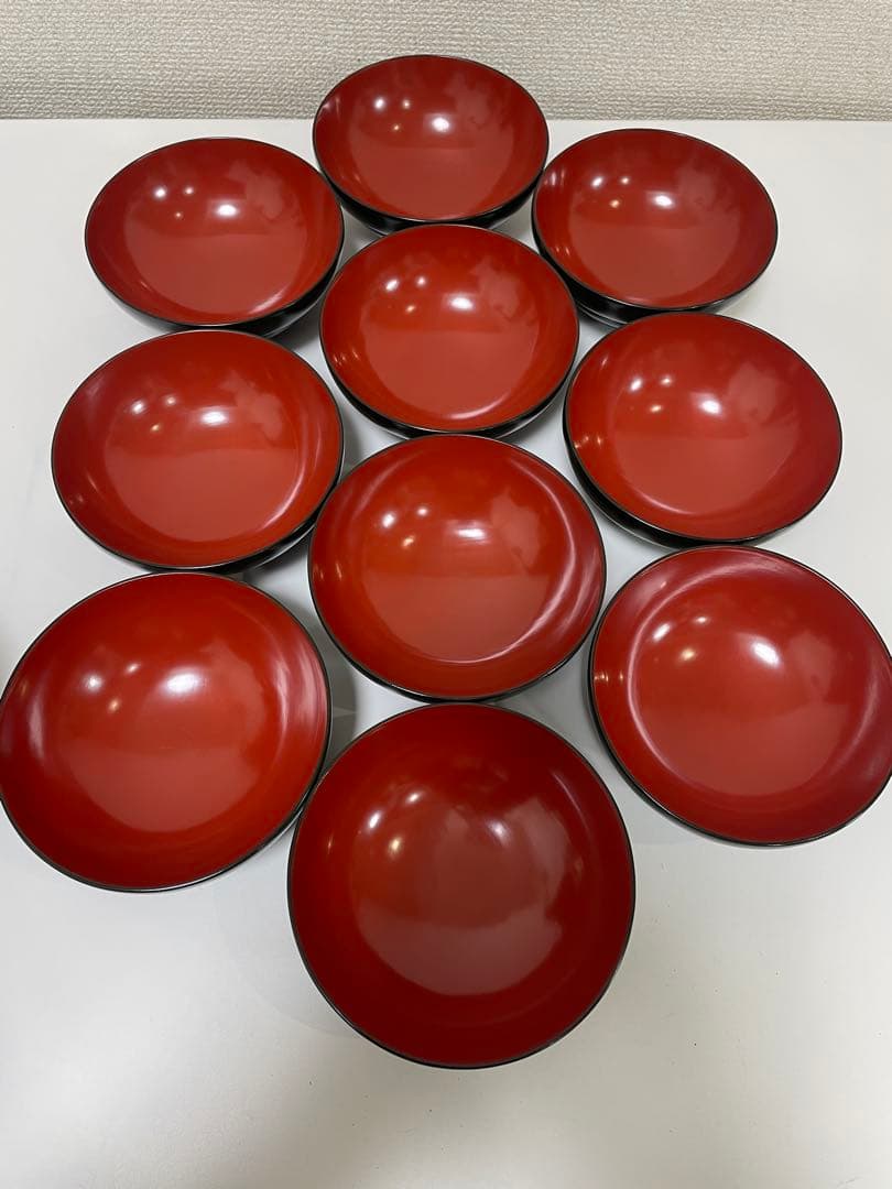 漆器 輪島塗 金蒔絵 貝柄 黒 内朱 吸物 割烹 蓋付き10客個 お煮物椀