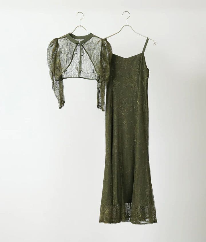 ドリードール ボレロレイヤーレースドレス 結婚式同窓会二次会 S