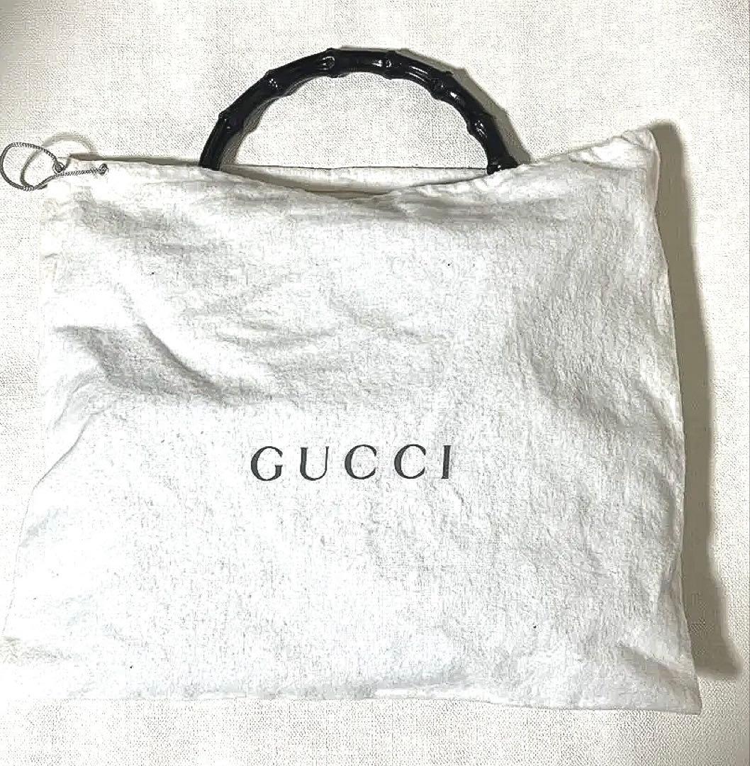 GUCCI 黒　バンブーハンドル　2WAY ハンドバッグ　ショルダーバッグ　美品