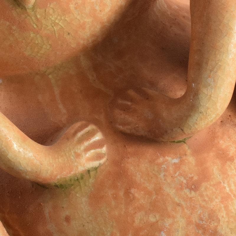 中国 自然釉 人物四耳壷 V R7644 上海 香港