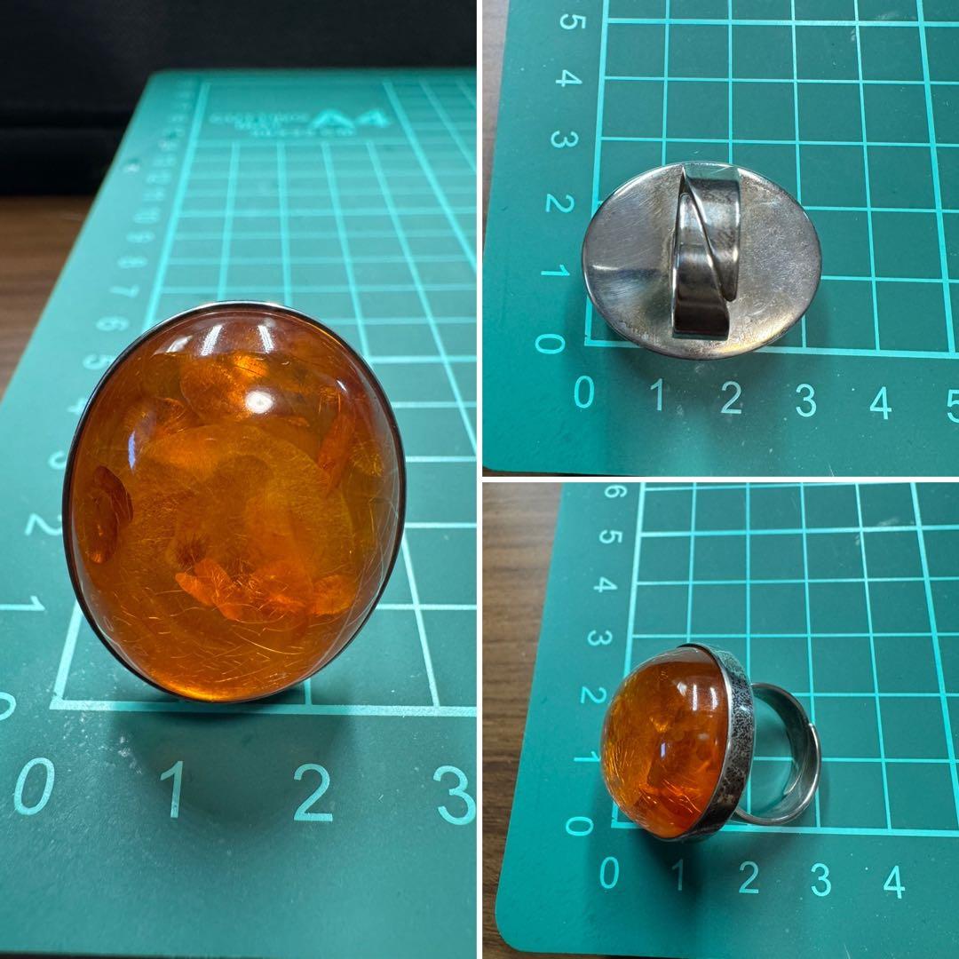 専用　ヴィンテージ 、デンマーク エリック　ニールセンフロム 琥珀 リング