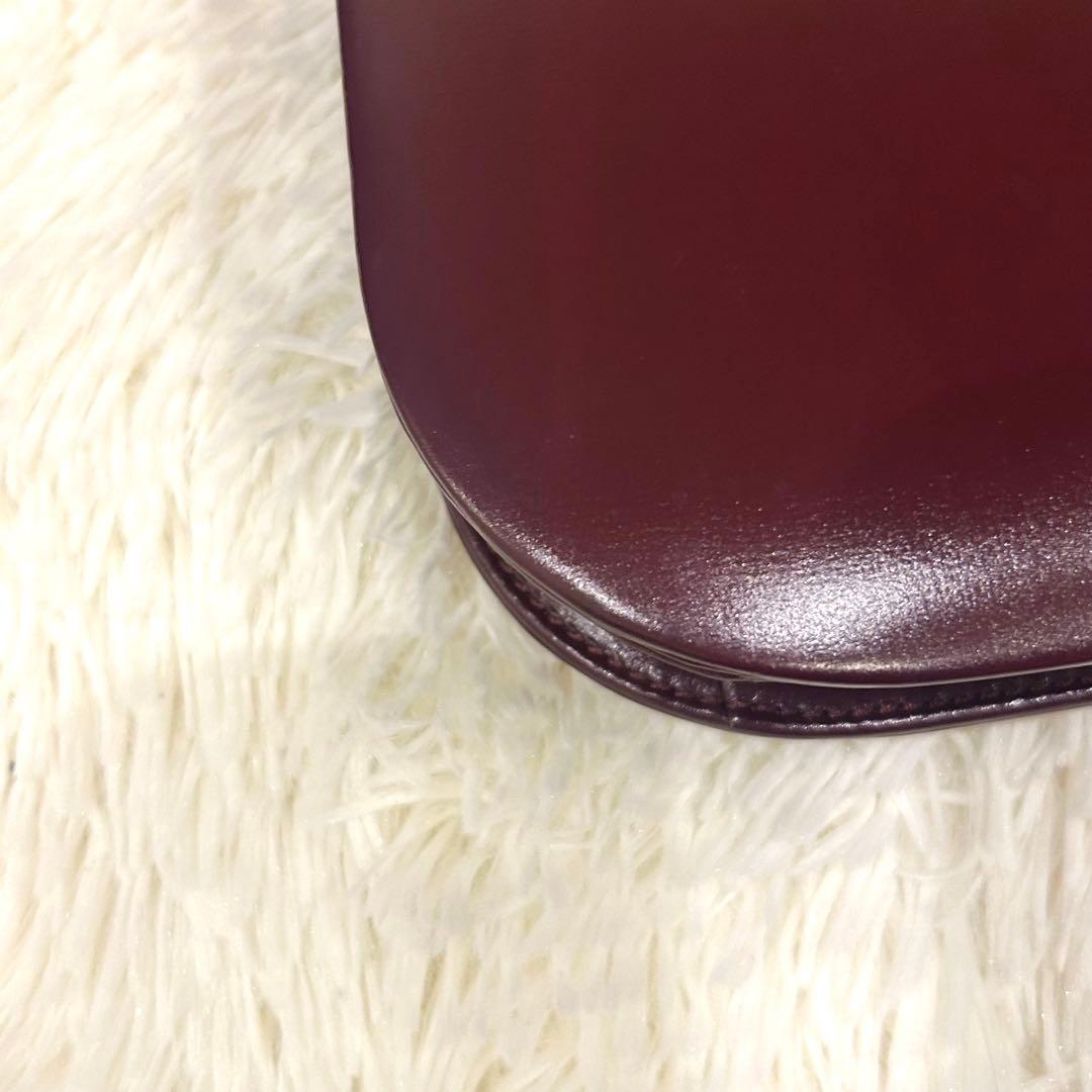 モラビト ワンショルダーバッグ レザー ボルドー ハンドバッグ ゴールド金具