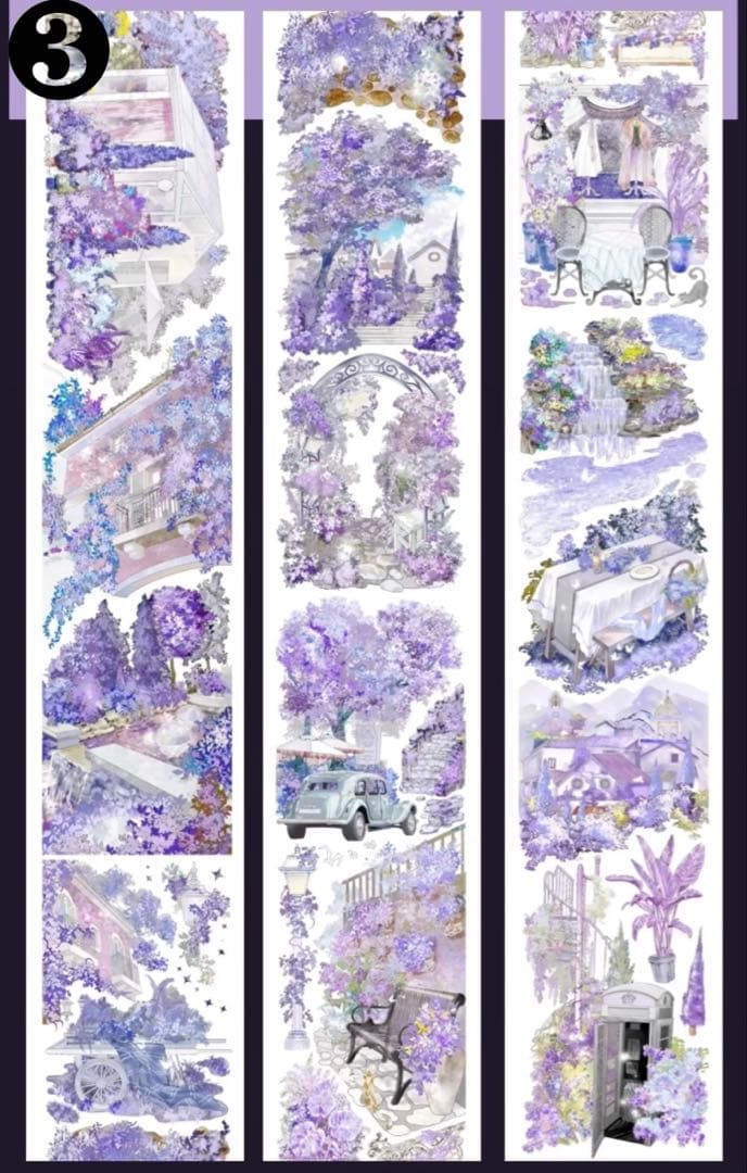 H】海外 10m巻 貝殻光マスキングテープ 人物系/装飾系/背景系