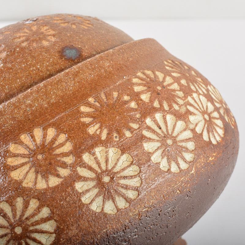 肥前 くろかみ窯 小野竹春作 花文 香炉 共箱 C R7327 - メルカリ