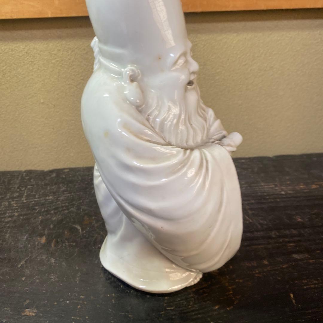 中国古玩 白磁福禄寿人物置物