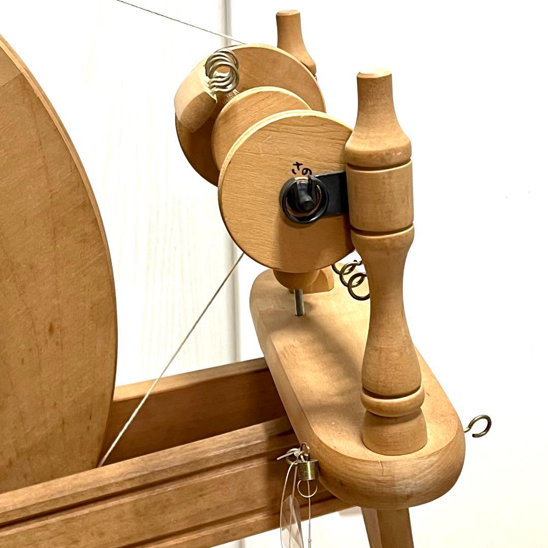 アシュフォード 木製糸車　糸巻　糸紡ぎ機　糸紡ぎ車　手紡ぎ機　紡毛機　羊毛　白木