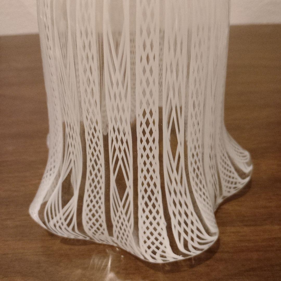 ベネチアングラス ムラノ MURANO ランプシェード 白 レース インテリア