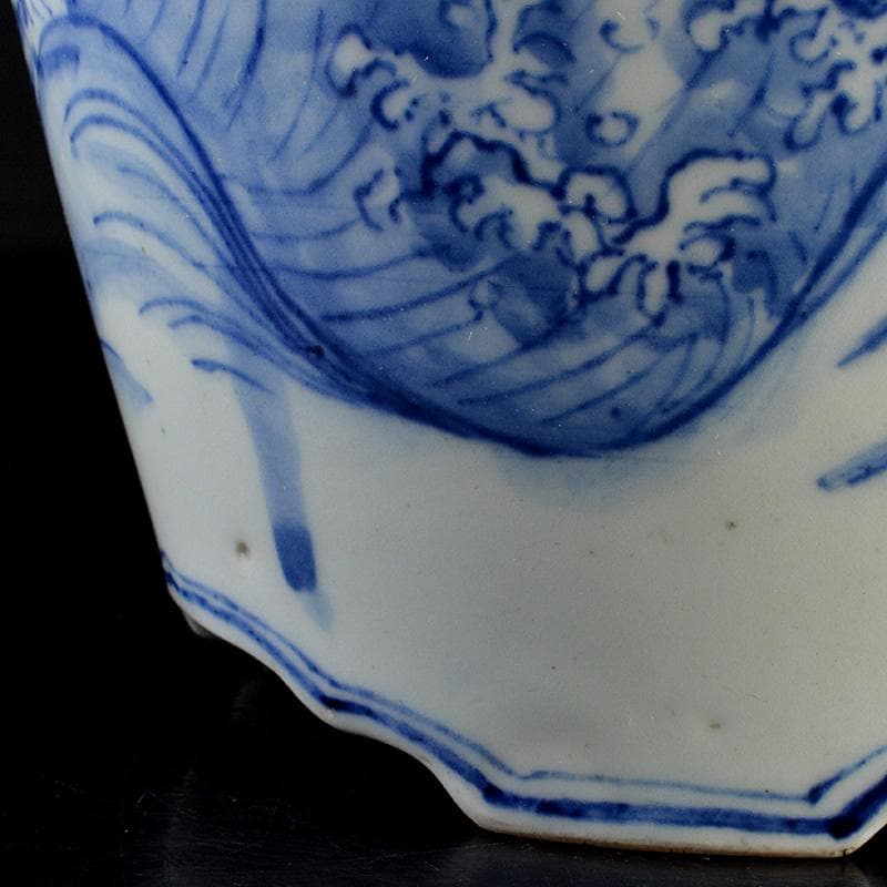 瀬戸焼 古瀬戸染付 巌手製 荒波文 花瓶 M R7275F - メルカリ