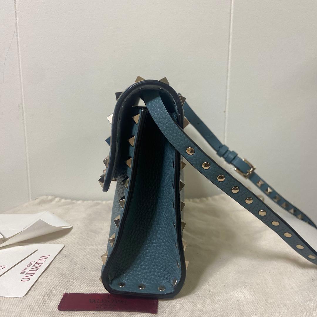 Valentino スタッズ ショルダーバッグ 青