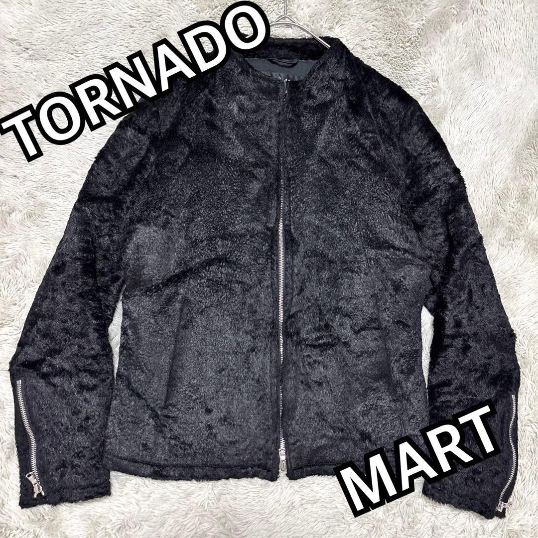 トルネードマートフェイクレザーシングルライダースジャケットダブルジップ