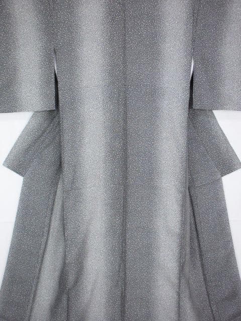 新古品！美品＊黒＆白＊たたき染め＊タテ柄＊粋＆モダン＊着物