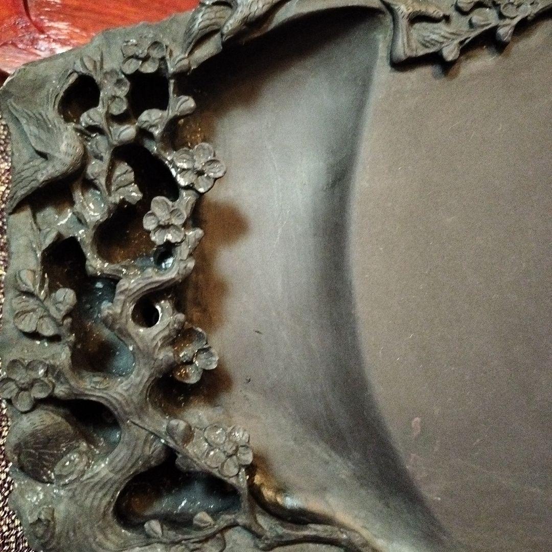 中国骨董【老坑仔巖極品龍雲古端渓硯石】旧家蔵コレクション貴重希少名品細工精密龍彫