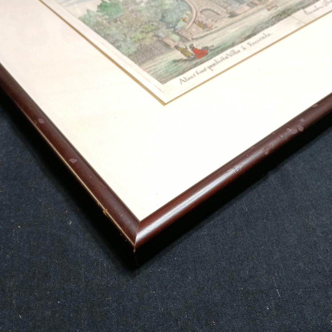 額装品 古典版画 1685年 FALDA 「Villa Frescada」ローマ