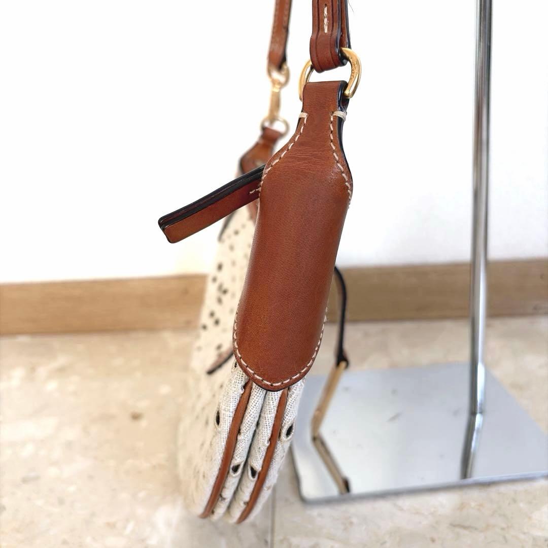 【ポロラルフローレン】美品✨リネン混 ID アイレット ワンショルダーバッグ