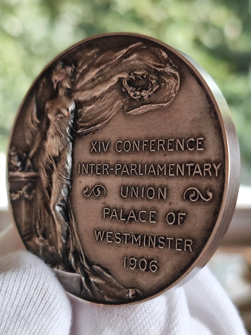 希少1906 イギリス ロンドン 列国議会同盟会議 銀貨大型 シルバーメダル