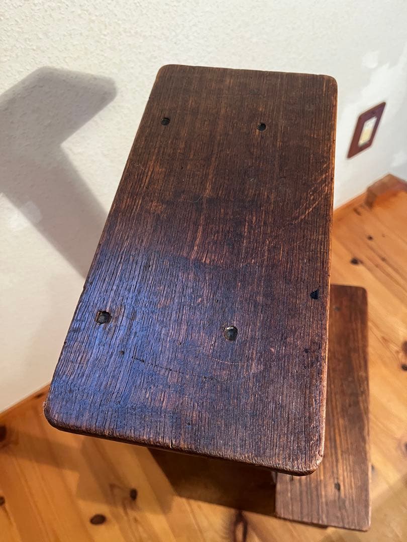アンティーク 昭和レトロ ヴィンテージ 木製 踏み台 ステップ ラダー