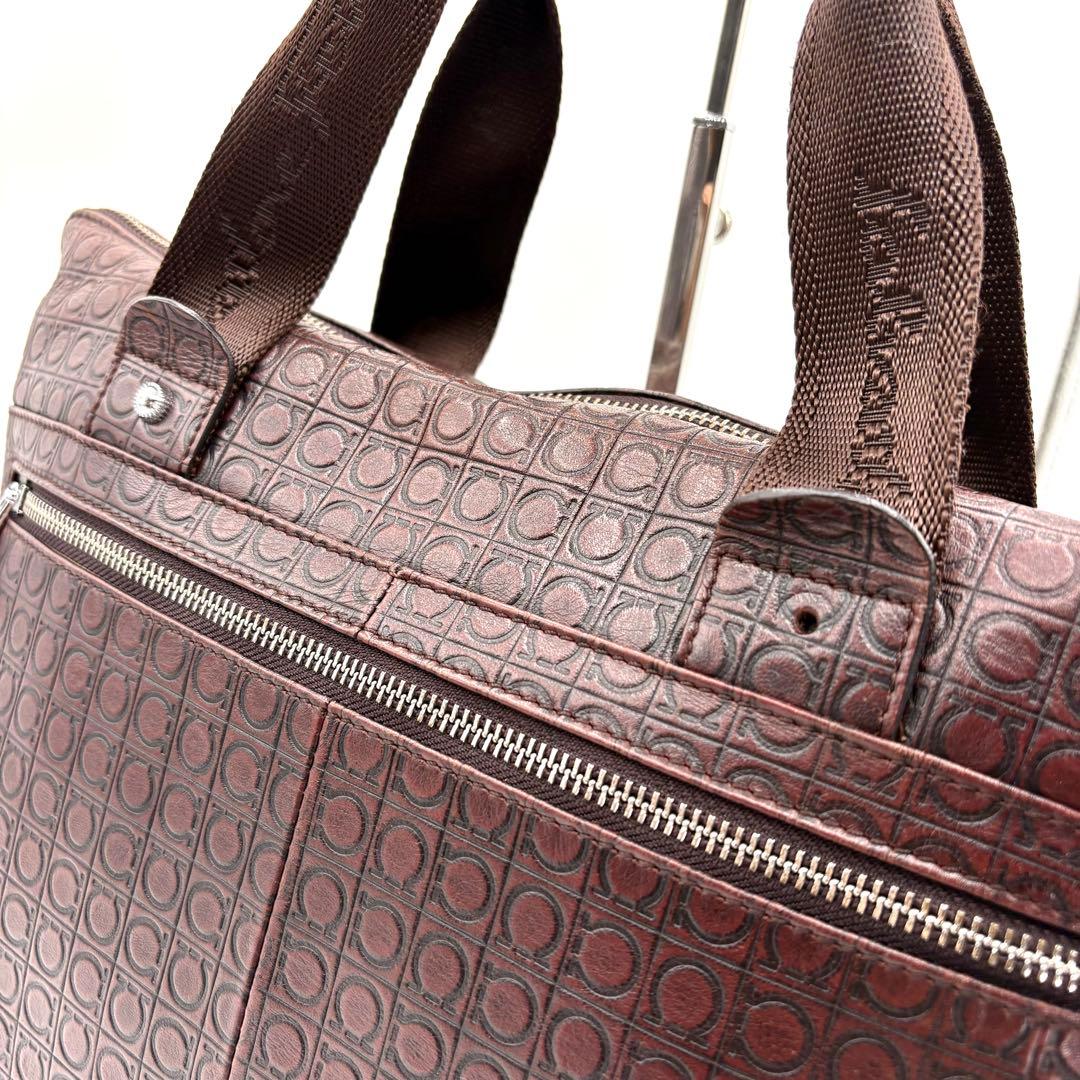 オールレザー 総柄 ガンチーニ サルバトーレフェラガモ 2way ブリーフケース