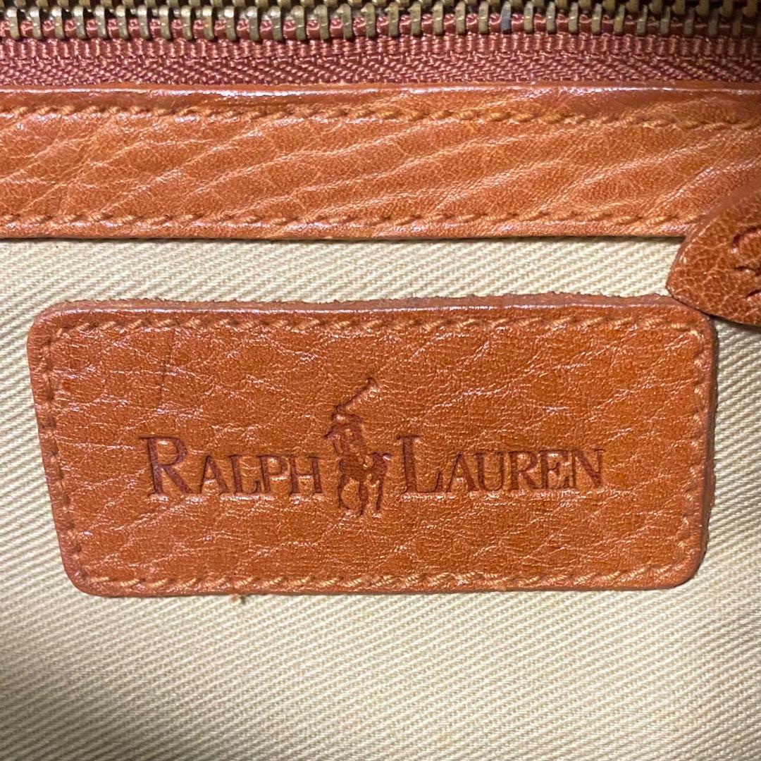 ラルフローレン　シボ革　メッセンジャーバッグ　ショルダーバッグ　ブラウン　斜め掛