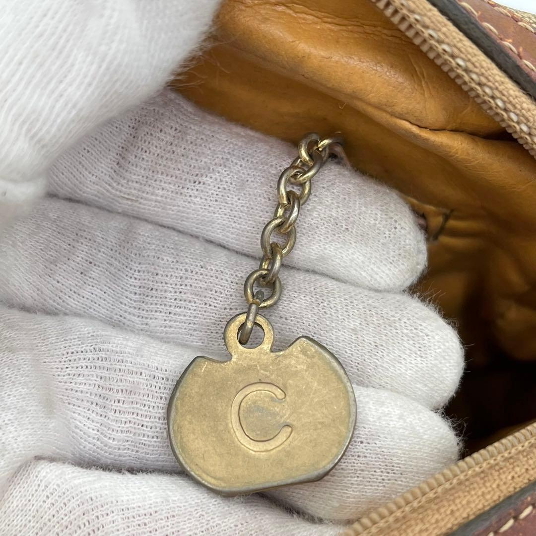 CELINE ショルダーバッグ 斜めがけ ホワイトマカダム柄 ゴールド金具