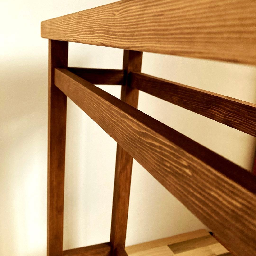 アンティーク調　花台　鉢置き台　ディスプレイ台　ウォールナット塗装　ハンドメイド