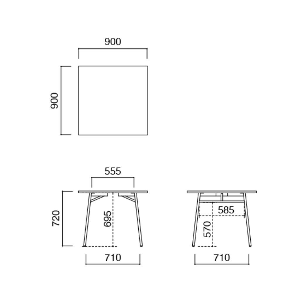 イデー IDEE MATIN マタン ダイニングテーブル 90
