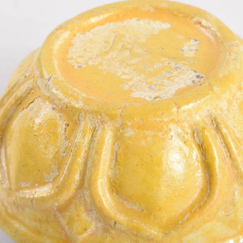 茶道具 永楽善五郎作 黄交趾 蕗の薹（フキノトウ）香合 共箱 C 9217