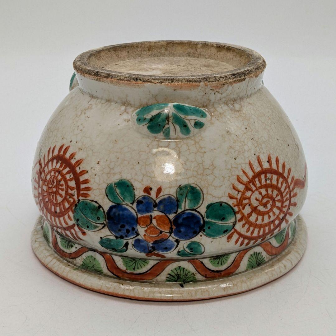 大正～昭和初期 赤絵香炉 香道具 仏具 お香 アロマグッズ 香爐 置物 色絵付け