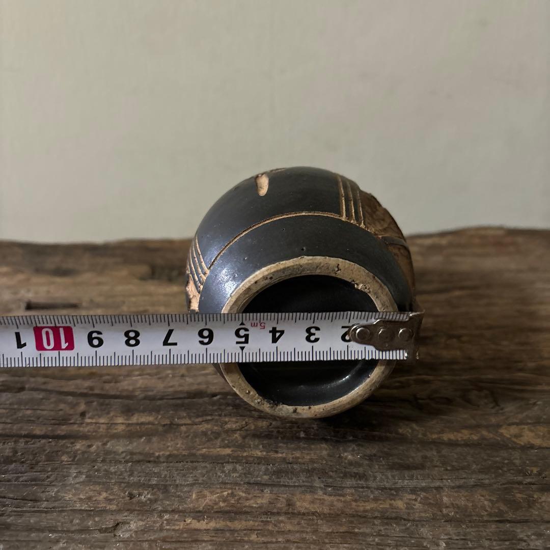 琉球　古典焼　小壺　③壺屋焼　やちむん　古民芸　アンティーク　骨董品　検:李朝.