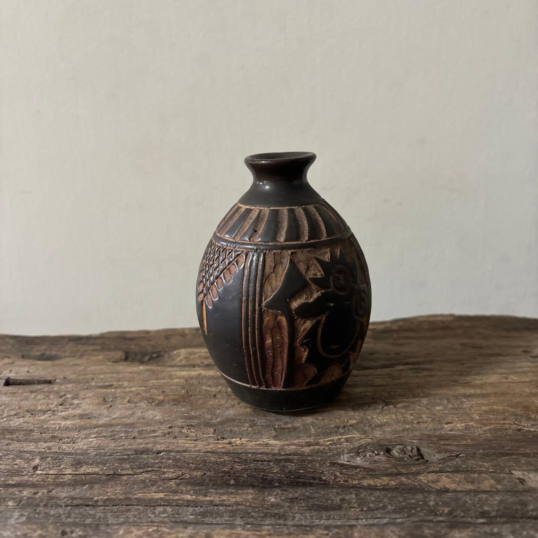 琉球　古典焼　小壺　③壺屋焼　やちむん　古民芸　アンティーク　骨董品　検:李朝.