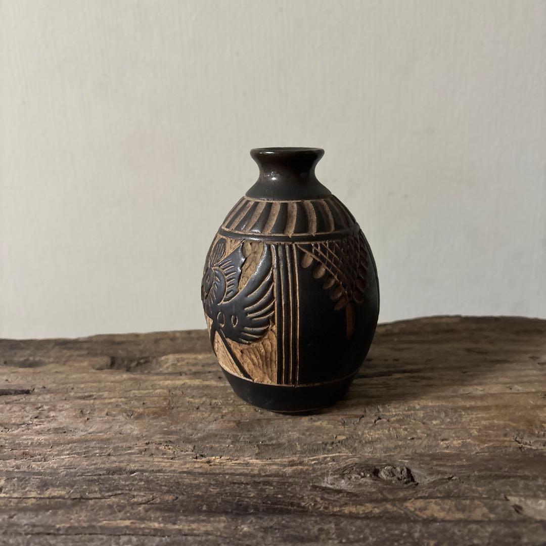 琉球　古典焼　小壺　③壺屋焼　やちむん　古民芸　アンティーク　骨董品　検:李朝.