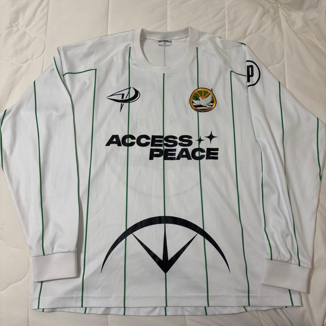 access peace ストライプ ゲームシャツ ロンt paledusk - メルカリ