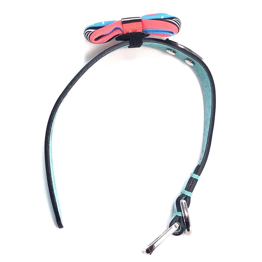 美品・箱付き】ティファニー／ペット用 アクセサリー レザー 首輪 リボン