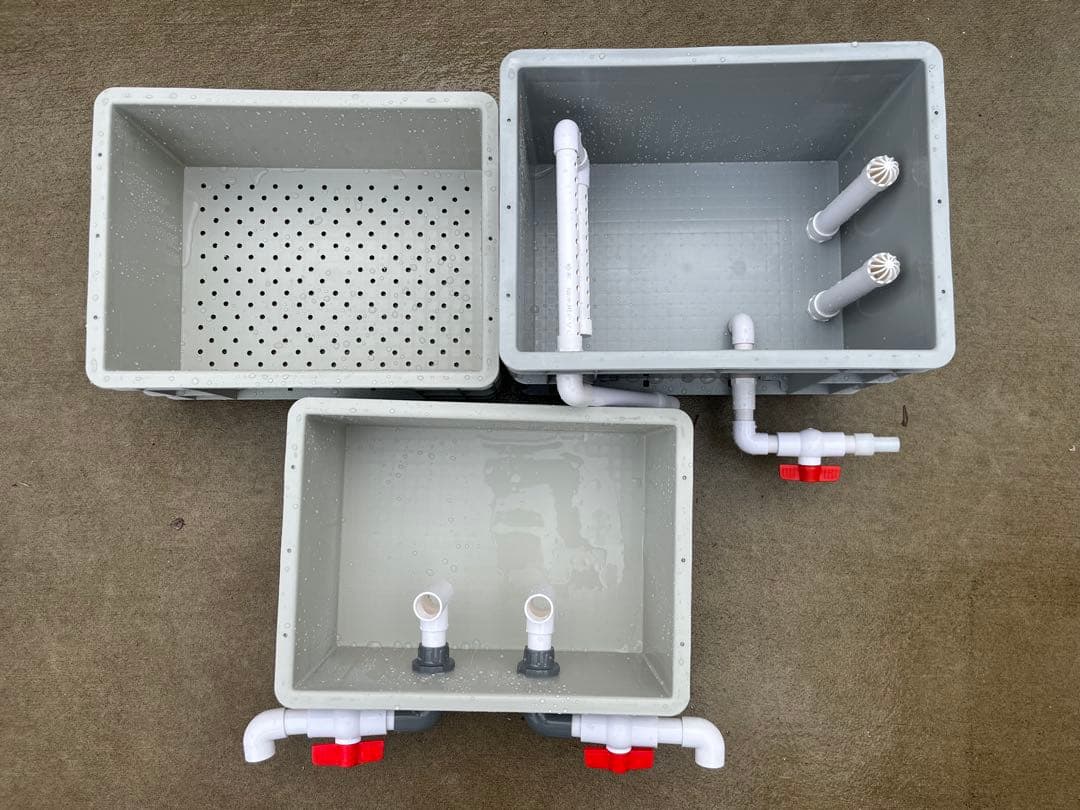 大型水槽用沈殿物理生物一体型濾過槽 水中ポンプバイオスポンジ