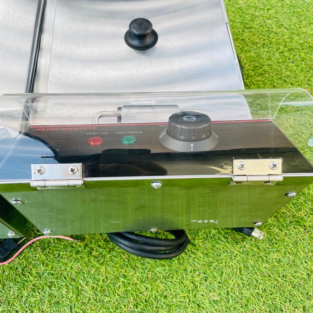 業務用 電気フライヤー 2槽タイプ／バスケット1個／動作良好